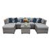 Bowery Hill 7 Piece Traditional Wicker/Fabric Patio Sectional Set in Gray
