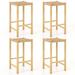 Costway 26 Dining Bar Stool Set of 4 Counter Height with Rubber Wood Woven Saddle Seat
