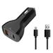 Micro USB Truck Car Charger UrbanX 63W Fast USB Car Charger PD3.0 & QC4.0 Dual Port Car Adapter with LED Display and Fast Micro Usb Cable for LG X style