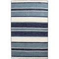 Sorrento Indoor/Outdoor Hand Woven Polyester Handmade Area Rug - Transitional Geometric Casual Colorful (Boat Stripe Navy) (3 6 X 5 6 )