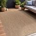 ONKER Indoor Outdoor Rug 8x10 Washable Outside Carpet for Patio Deck Porch Solid Modern Area Rug Water Resistant Jute Beige