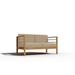 Curated Maison Leon 3 Person Teak Outdoor Sofa with Sunbrella Cushions Fawn