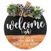 Welcome Sign for Front Door Wooden Hanging Welcome Sign Round Farmhouse Welcome Sign