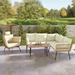 Dextrus Patio Conversation Sets Outdoor Furniture Sofa Set - Club Lounge Chairs Egg Chair L-Shaped Patio Sofa and Wicker Table & Cushions - Beige