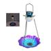 Solar-Powered Hanging Bird Feeder with LED Lighting - Eco-Friendly Garden Wild Bird Feeding Tray Iron Glass Waterproof IP44 for Outdoor Decoration Porches Trees Gardens