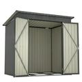 Capri 6 x 4 Outdoor Storage Shed Large Metal Shed with Metal Foundation & Lockable Doors Garden Tool Sheds for Backyard Garden Lawn Patio Black