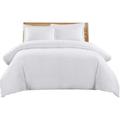 NANYUN Heavyweight Flannel 100-Percent Cotton King/California King 3PC Duvet Cover Set Solid White 170 GSM