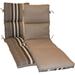 Outdoor Reversible Grey Pattern/Grey Stripe Chaise Cushion (Set Of 2) 20.5W X 71.5L X 4H In Polyester Fabric