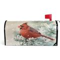 SKYSONIC Winter Cardinal Bird Magnetic Mailbox Cover Letter Post Box Cover Standard Size 21 x 18 Inch Mailbox Cover for Home Garden Yard Patio Outdoor Decor
