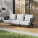 Cottinch 3-Piece Patio Furniture Modular Sectional Sofa All-Weather Rattan Wicker Conversation Set with Cushion Gray