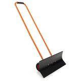 CLkPde 30 Snow Shovel with Wheels Efficient Snow Pusher with 30 x10 Large Blade & Adjustable Handle All- Thick Wheels Metal Snow Shovels for Snow Removal Driveway Pavement Backyard