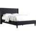 Premiere Classics Cloth Black Linen 51 Tall Headboard Platform Bed With Slats Queen - Complete Bed 5 Year Warranty Included 007