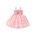 AMILIEe Infant Girls Butterfly Chiffon Dress with Ruched Mesh Tulle - Elegant Princess Dress