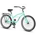 imerelez 26 Beach Cruiser Bike for Girls Boys Mens and Womens Single Speed Kids Cruiser Bikes with Coaster Brake Green