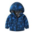 Riforla Toddler Boy Girl Outdoor Camouflage Jacket Hooded Windbreaker Jacket Warm Windproof Mountaineering Camping Blue 120