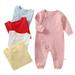 Esaierr Unisex Baby Coveralls Jumpsuit Organic Cotton Long-Sleeve Bodysuits Boys Girls Spring Fall Onesies for Newborn Infants 0-24 Months