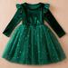 Kayannuo Christmas Gifts for Kids Clearance Dress Star Sequins Mesh Princess Dress Christmas Performance Dress For Age 2-7 Years Old Christmas Decor