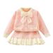 Bjutir Cute Outfits Set For Boys Girls Toddler Kids Long Sleeve Knit Pullover Bowknot Tops Skirts Outfits