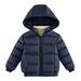 QUYUON Toddler Puffer Jacket with Hood Quilted Lightweight Hoodies Jackets Winter Warm Hooded Long Sleeve Down Coats Outerwear Windbreaker Padded Jackets Blue M