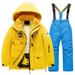 Children s Ski Suit Multi Pocket Jacket And Pants Kid Winter Windbroof Snowboarding Winter Warm Snow Suits Unisex 14 12 Years-14 Years