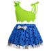Bjutir Cute Outfits Set For Boys Girls Toddler Kids Caveman Dog Bones Historical Cavegirl Vest Tops Mesh Tulle Skirts Princess Outfits