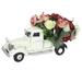 Garden Decor for Outdoor Metal Truck with Artificial Flowers Vintage Pickup Farmhouse Tabletop Tiered Tray Decor Mini Diecast Truck Decorations Decor for Home