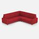 Sakar 2-Sitzer-Sofa (zwei 60-cm-Sitze) + Ecksofa + 2-Sitzer-Sofa (zwei 60-cm-Sitze), Außenmaße L.226x226, Farbe Rot
