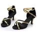 Ecqkame Women s Middle Heels Shoes Clearance Girl Latin Dance Shoes Med-Heels Satin Shoes Party Tango Dance Shoes Black 37
