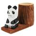 Gongxipen Panda Design Pen Holder Wooden Pencil Ruler Holder Desktop Stationery Organizer