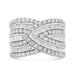 Infinite Jewels White .925 Sterling Silver 2.37 CTTW Diamond Multi Row Overlay Band Ring J-K Color - I3 Clarity - Ring Size 9