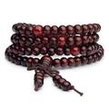 GHYJPAJK GHYJPAJK 108 Mala Bead Bracelets Buddhist Strand Wood Bracelet Wood Prayer Beads Sandalwood Link Wrist Necklace Chain For Men Women