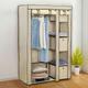 Hofuton Armoire de Rangement Multi-fonction Penderie en Tissu Non-Tissé avec Portes Roulée Beige