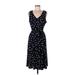 Tommy Hilfiger Casual Dress - Wrap: Black Polka Dots Dresses - Women's Size 10