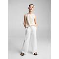 Wideleg linen trousers white - Kids - 11-12 years - MANGO KIDS