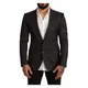 Dolce & Gabbana, Jackets, male, Gray, M, Gray Check Wool Slim Fit Blazer Jacket