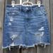 American Eagle Outfitters Skirts | American Eagle Outfitters Super Stretch Destroyed Distressed Denim Mini Skirt 2 | Color: Blue | Size: 2