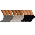 9 Pairs Ladies Bamboo Trainer Liner Ankle Socks 3 Each Colour UK Size 4-8