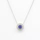 Round Shape Tanzanite Diamond Necklace/14K Pendant December Birthstone Layering