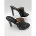 Michael Kors Shoes | Michael Kors Black Leather Astor Pewter Studded Open-Toe Pump Heels 8.5m. | Color: Black | Size: 8.5