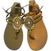 Nine West Shoes | Nine West Bejeweled Gold Thong Sandals. Size: 6 | Color: Gold | Size: 6