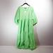 Zara Dresses | New Zara Neon Green Oversize Quarter Sleeves V Neck Tiered Long Maxi Dress M | Color: Green | Size: M