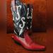 Nine West Shoes | Nine West Red Snake Print Boots Size 6m | Color: Black/Red | Size: 6