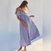 Free People Dresses | Free People Boho Dance It Away Off Shoulder Blue Midi Dress | Color: Blue | Size: S