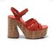 Free People Shoes | New Free People Cork Platform Sandal | Color: Red | Size: 9