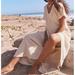 Free People Dresses | Free People Beach Collection Meadow Tee Dress V-Neckline Cuffed Sleeves Size L | Color: Cream | Size: L