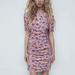 Zara Dresses | Nwt Zara Draped Print Dress Trf | Color: Pink/Purple | Size: S