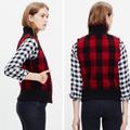 Madewell Jackets & Coats | Madewell Buffalo Red And Black Plaid Wool Vest Women’s Size Medium | Color: Black/Red | Size: M