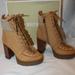 Michael Kors Shoes | Nib Michael Kors Yvonne Gem Studded Leather Heeled Boots 7.5 Luggage Brown | Color: Brown/Tan | Size: 7.5