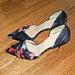 J. Crew Shoes | J. Crew Pointy Toe Stiletto Elsie Black Red Multi Side Toe Bow Heels Size 8 | Color: Black/Red | Size: 8