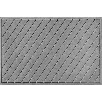 WaterHog Argyle Indoor/Outdoor Door Mat by Bungalow Flooring in Medium Gray (Size 2'W X 3'L)